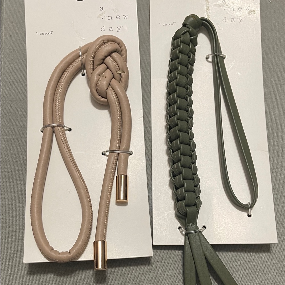A New Day Bag Charm Tan and Olive Green